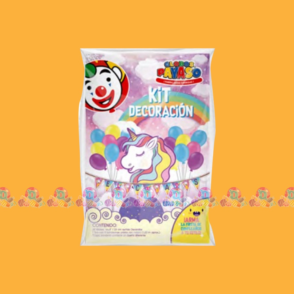 FAB GLOBO PAYASO KIT UNICORNIO 30s
