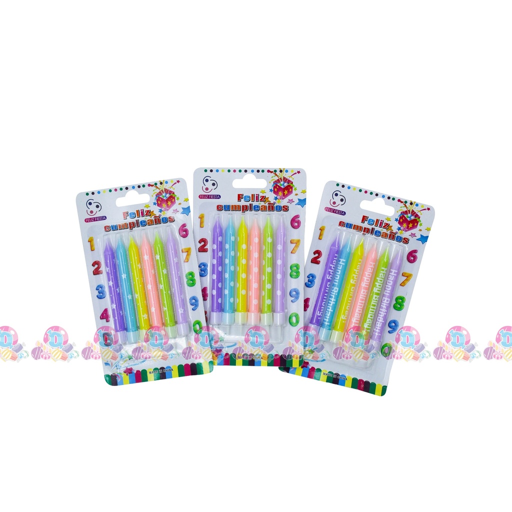 FIESTA VELA MIX COLORES 6s