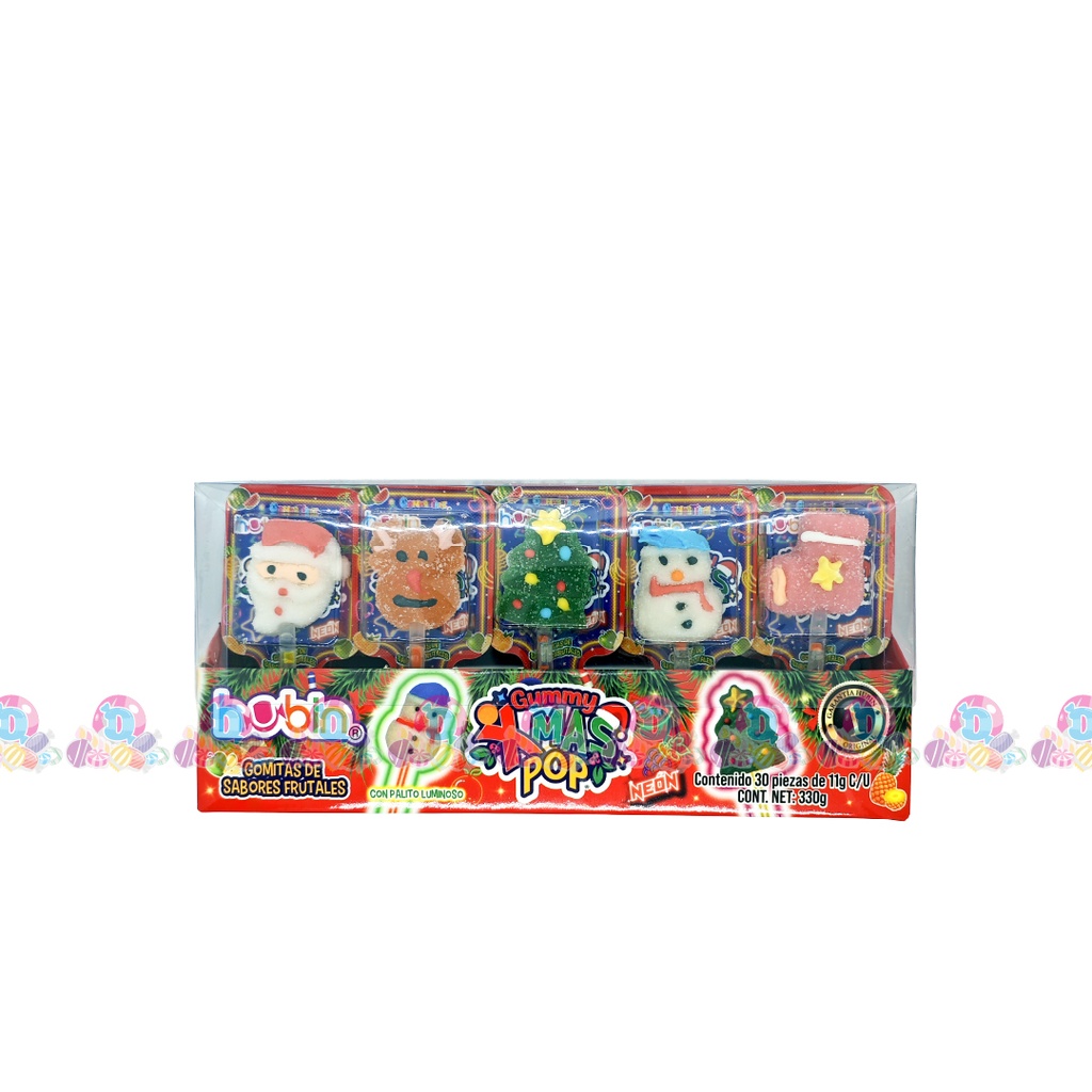 HUBIN PLT GUMMY POPS NEON XMAS 11g 30s