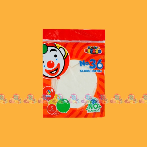 [059005] FAB GLOBO PAYASO 36 BLANCO 3s