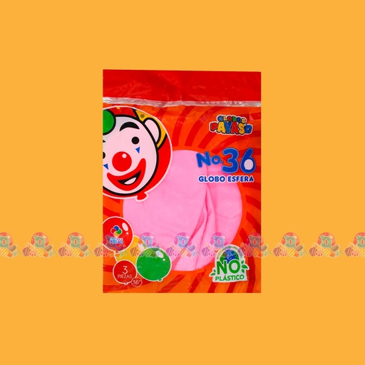 FAB GLOBO PAYASO 36 ROSA BEBE 3s